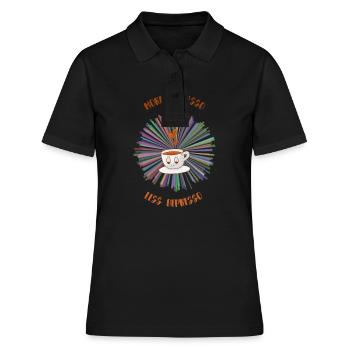 Espresso, Coffee, Kaffee, Latte, Geschenkidee, Fun - Frauen Polo Shirt - Schwarz - Vorne - Ailine (174cm)
