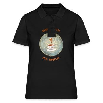 Espresso, Coffee, Kaffee, Latte, Geschenkidee, Fun - Frauen Polo Shirt - Schwarz - Vorne - Ailine (174cm)