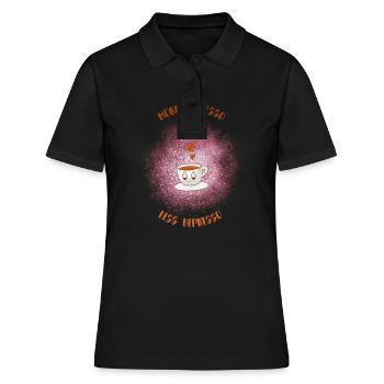 Espresso, Coffee, Kaffee, Latte, Geschenkidee, Fun - Frauen Polo Shirt - Schwarz - Vorne - Ailine (174cm)