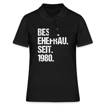 Meilleure épouse de la Saint-Valentin depuis 1980 - Polo Femme - noir - Devant - Ailine (174cm)