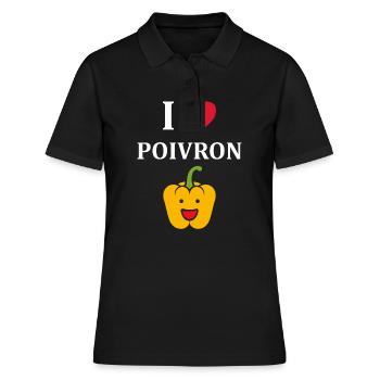 Humour poivron - Polo Femme - noir - Devant - Ailine (174cm)