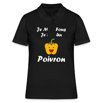 Humour poivron - Polo Femme - noir - Devant - Ailine (174cm)