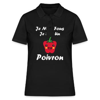 Humour poivron - Polo Femme - noir - Devant - Ailine (174cm)