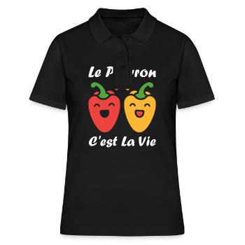 Humour poivron - Polo Femme - noir - Devant - Ailine (174cm)