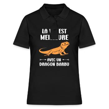 Dragon barbu - Polo Femme - noir - Devant - Ailine (174cm)