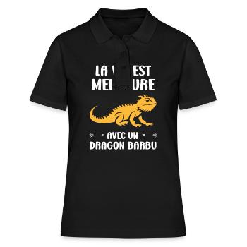 Dragon barbu - Polo Femme - noir - Devant - Ailine (174cm)