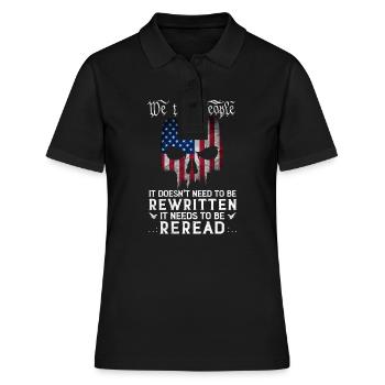 Patriot Skull US Flag USA Constitution Needs To - Women's Polo Shirt - black - Front - Ailine (174cm)