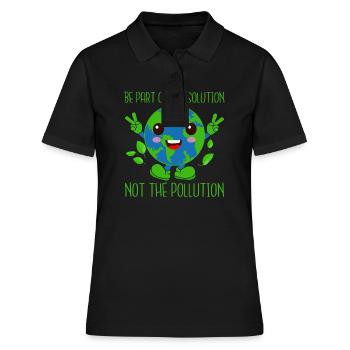 Badestrand & Meer plastikfrei gegen Verschmutzung - Frauen Polo Shirt - Schwarz - Vorne - Ailine (174cm)