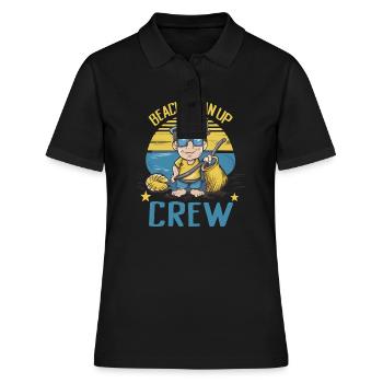 Badestrand & Meer plastikfrei gegen Verschmutzung - Frauen Polo Shirt - Schwarz - Vorne - Ailine (174cm)