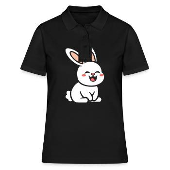 Petit bébé lapin - Polo Femme - noir - Devant - Ailine (174cm)