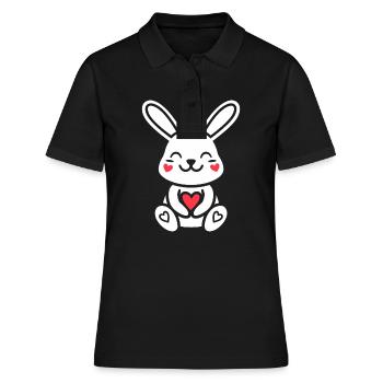 Petit bébé lapin - Polo Femme - noir - Devant - Ailine (174cm)