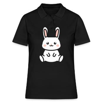 Petit bébé lapin - Polo Femme - noir - Devant - Ailine (174cm)