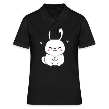 Petit bébé lapin - Polo Femme - noir - Devant - Ailine (174cm)
