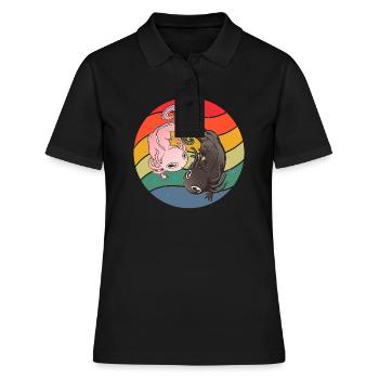 Ying et Yang Axolotl - Polo Femme - noir - Devant - Ailine (174cm)