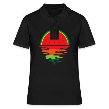 Watermelon Sunset - Frauen Polo Shirt - Schwarz - Vorne - Ailine (174cm)