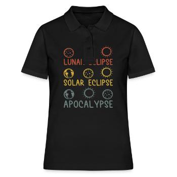 Solar Lunar Eclipse Apocalypse Celestial Event - Frauen Polo Shirt - Schwarz - Vorne - Ailine (174cm)