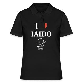 iaido - Frauen Polo Shirt - Schwarz - Vorne - Ailine (174cm)