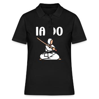 iaido - Frauen Polo Shirt - Schwarz - Vorne - Ailine (174cm)