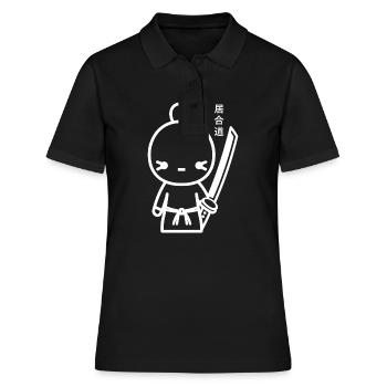 iaido - Frauen Polo Shirt - Schwarz - Vorne - Ailine (174cm)
