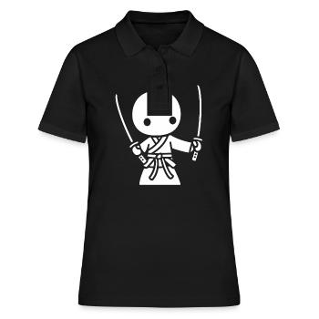 iaido - Frauen Polo Shirt - Schwarz - Vorne - Ailine (174cm)
