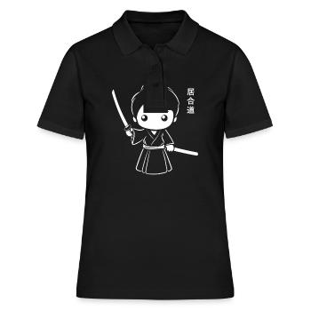 iaido - Frauen Polo Shirt - Schwarz - Vorne - Ailine (174cm)