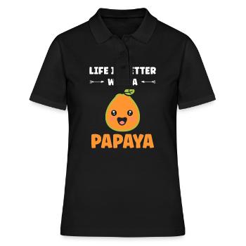 Papaya - Frauen Polo Shirt - Schwarz - Vorne - Ailine (174cm)