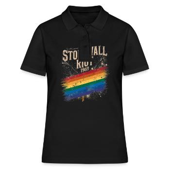 Émeute de Stonewall Histoire LGBT La fierté était une émeute gay - Polo Femme - noir - Devant - Ailine (174cm)