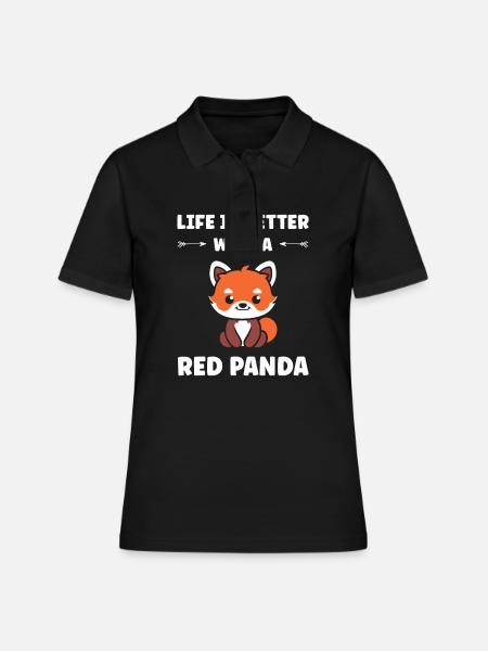 Panda roux - Polo Femme - noir