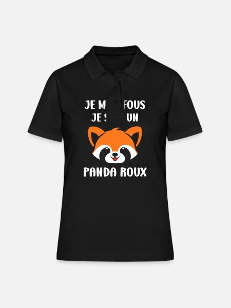 Panda roux - Polo Femme - noir