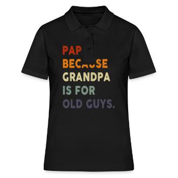 Cool Grand-père Grand-père Papa Parent Fête des pères - Polo Femme - noir - Devant - Ailine (174cm)