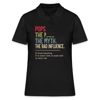 Pops L’homme Le mythe La mauvaise influence - Polo Femme - noir - Devant - Ailine (174cm)