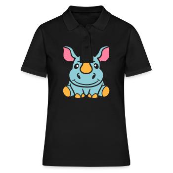 rhinoceros - Women's Polo Shirt - black - Front - Ailine (174cm)