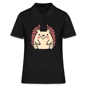 Igel - Frauen Polo Shirt - Schwarz - Vorne - Ailine (174cm)