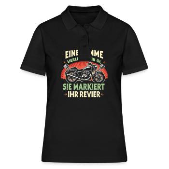 Simson DDR Moped Simson fan s51 ddr - Frauen Polo Shirt - Schwarz - Vorne - Ailine (174cm)