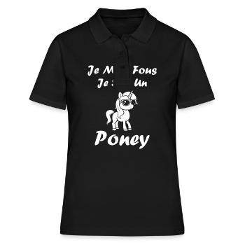 Humour poney - Polo Femme - noir - Devant - Ailine (174cm)