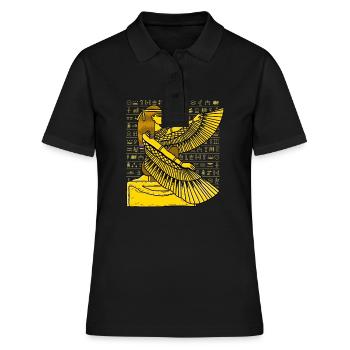 Hieroglyphen Isis Ägyptische Mythologie - Frauen Polo Shirt - Schwarz - Vorne - Ailine (174cm)