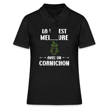 cornichon - Polo Femme - noir - Devant - Ailine (174cm)
