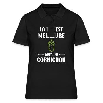 cornichon - Polo Femme - noir - Devant - Ailine (174cm)