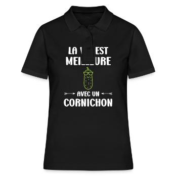 cornichon - Polo Femme - noir - Devant - Ailine (174cm)