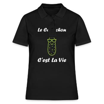 Humour cornichon - Polo Femme - noir - Devant - Ailine (174cm)