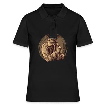 Service-Agent Offizier Detektiv - Frauen Polo Shirt - Schwarz - Vorne - Ailine (174cm)