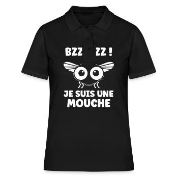 Insect Quote Fly Humor - Women's Polo Shirt - black - Front - Ailine (174cm)