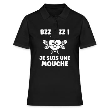 Insecte Citation humour mouche - Polo Femme - noir - Devant - Ailine (174cm)