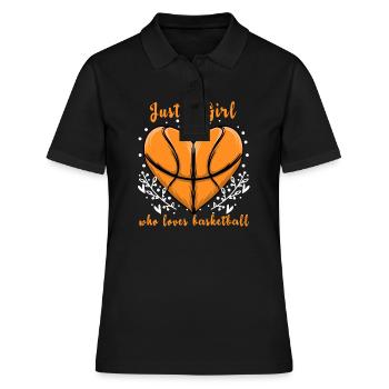 Sports Juste une fille qui aime le basket-ball - Polo Femme - noir - Devant - Ailine (174cm)