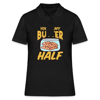 Keks Du bist mein Butterteig-Keks - Frauen Polo Shirt - Schwarz - Vorne - Ailine (174cm)