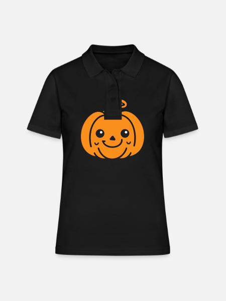 Kürbis - Frauen Polo Shirt - Schwarz