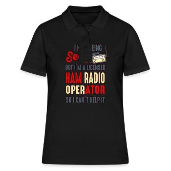 Amateurfunk Sexy Lizenzierter Amateurfunk - Frauen Polo Shirt - Schwarz - Vorne - Ailine (174cm)