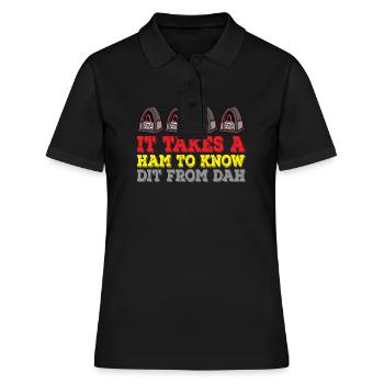 Amateure, um Dit von Dah Ham Radio zu kennen - Frauen Polo Shirt - Schwarz - Vorne - Ailine (174cm)