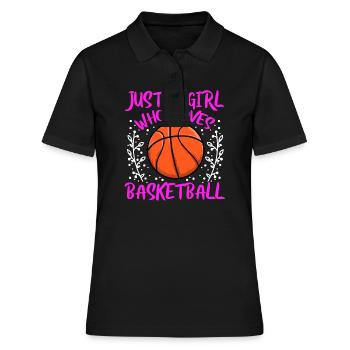Baller juste une fille qui aime le basket-ball - Polo Femme - noir - Devant - Ailine (174cm)