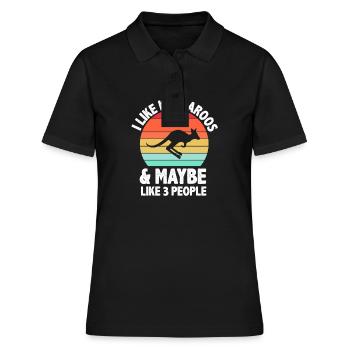 I Like Kangaroos Funny Kangaroo - Women's Polo Shirt - black - Front - Ailine (174cm)